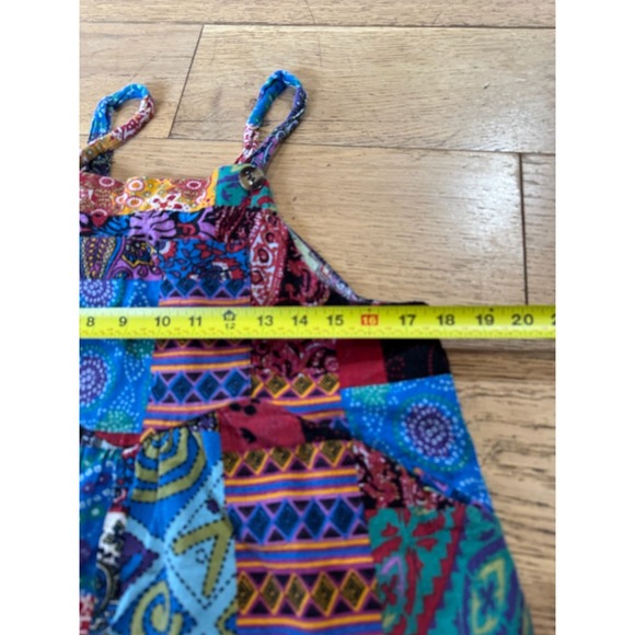 Boho Patchwork Romper Spaghetti Straps Bohemian Hippie Festival Summer - Picture 9 of 9
